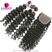 Best Match Top Lace Closure With Royal 3 or 4 Bundles Brazilian Deep Wave Hair Extensions