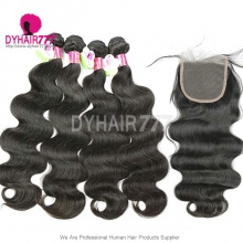 Best Match Top Lace Closure With 3 or 4 Bundles Standard Virgin Hair Malaysian Body Wave Human Hair Extenions