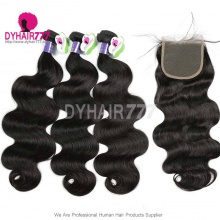 Best Match Top Lace Closure With 4 or 3 Bundle Standard Virgin Hair Cambodian Body Wave Human Hair Extenion