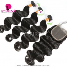 Best Match 4x4/5x5 Top Lace Closure With 4 or 3 Bundles 13A Standard Grade Indian Body Wave Virgin Human Hair Extenions