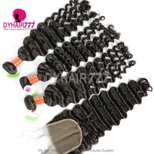 Best Match Royal 3 or 4 Bundles Burmese Virgin Hair Deep Wave  With 4x4/5x5 Top Lace Closure Hair Extensions