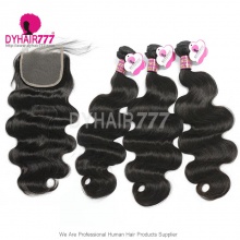 Best Match 4x4/5x5 Top Lace Closure With 3 or 4 Bundles Brazilian Body Wave Royal Virgin Human Hair Extensions