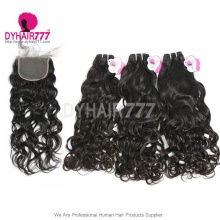 Best Match 4x4/5x5 Top Lace Closure With 3 or 4 Bundles Malaysian Natural Wave Royal Virgin Human Hair Extensions