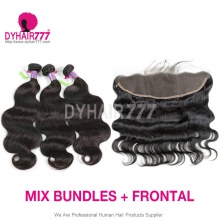 13x4 Lace Frontal With 3 or 4 Bundle Cambodian Body Wave Standard Virgin Hair Human Hair Extenion