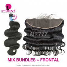 13x4/13x6 Lace Frontal With 3 or 4 Bundles Peruvian Body Wave 14A Royal Grade Virgin Human Hair Extensions