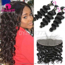 Lace Frontal With 3 Bundle Royal Virgin European Loose Wave Human Hair Extensions