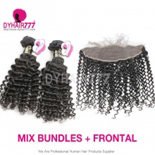 13x4/13x6 Lace Frontal With 3 or 4 Bundle 14A Royal Grade Virgin European Deep Curly Human Hair Extensions