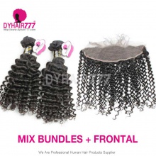 13x4/13x6 Lace Frontal With 3 or 4 Bundle Royal Virgin European Deep Curly Human Hair Extensions