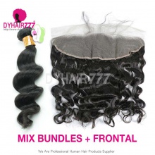 13x4/13x6 Lace Frontal With 3 or 4 Bundles Standard Virgin Mongolian Loose Wave Human Hair Extensions