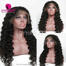 130% Density 1B# Top Quality Virgin Human Hair Loose Wave Lace Frontal Wigs