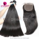 Best Match 4x4/5x5 Top Lace Closure With 4 or 3 Bundles Peruvian Straight Hair 14A Royal Grade Virgin Remy Hair Extensions