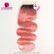 Lace Top Closure (4*4) Body Wave 1B/Pink Human Virgin Hair 