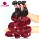 3 or 4pcs/lot 1B/99J Brazilian Hair Weave Bundles Burgundy Hair Non Remy Hair Extensions