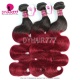 3 or 4pcs/lot 1B/99J Brazilian Hair Weave Bundles Burgundy Hair Non Remy Hair Extensions