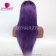 Color 1B/Purple Ombre Straight Hair Lace Front Wig 180% Density Virgin Human Lace Wig