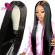 2x6 HD /Transparent Lace Closure Wigs 200% Density Pre Plucked Lace Wig 100% Virgin Human Hair Unprocessed Hair