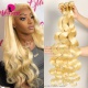 3 or 4 pcs/lot Virgin Hair Weave Color 613 Bleach Blonde Body Wave Hair Extensions