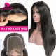 (Upgrade)4x4 HD Swiss Lace Closure Wigs 200% Density Virgin Human Hair Knots Bleached Pre Plucked Natural Color