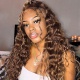 Brown Color 4# Full Lace Wigs Loose Wave Top Quality Virgin Human Hair