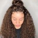 4# Top Quality Virgin Human Hair Deep Curly Full Lace Wigs