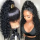 360 Lace Wig 150% Density Pre Plucked Virgin Human Hair Deep Curly Natural Color