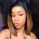 150% Density Bob Lace Front Wig Ombre Color 1B/30 Straight Virgin Human Lace Wig