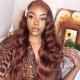 Stylist Wig As Picture 100% Virgin Human Hair Loose Wavy Indian Red 180% Density