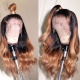 Stylist Wig As Picture 100% Virgin Human Hair Body Wave Ombre Color Brown 130% Density