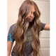 Stylist Wig As Picture 100% Virgin Human Hair Body Wave Highlight Brown Color 130% Density