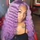 Stylist Wig As Picture 100% Virgin Human Hair Deep Wavy Lilac 130% Density