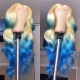 Stylist Wig As Picture 100% Virgin Human Hair Body Wave Blonde Ombre Signal Blue 130% Density