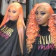 Stylist Wig As Picture 100% Virgin Human Hair Wavy Paster Orange 130% Density