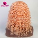 Stylist Wig As Picture 100% Virgin Human Hair Wavy Paster Orange 130% Density