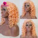 Stylist Wig As Picture 100% Virgin Human Hair Wavy Paster Orange 130% Density