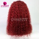 Stylist Wig As Picture 100% Virgin Human Hair Deep Wave Ruby Red 130% Density