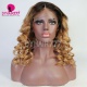 Stylist Wig As Picture 100% Virgin Human Hair Big Loose Wave Ombre Beige Color 130% Density