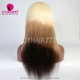 Stylist Wig As Picture 100% Virgin Human Hair Straight Three Tone Ombre Color 130% Density