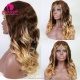 Stylist Wig As Picture 100% Virgin Human Hair Body Wavy Highlight Ombre Color 130% Density