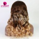 Stylist Wig As Picture 100% Virgin Human Hair Body Wavy Highlight Ombre Color 130% Density