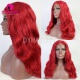 Stylist Wig As Picture 100% Virgin Human Hair Wavy Dark Red 130% Density