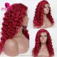 Stylist Wig As Picture 100% Virgin Human Hair Loose Wavy Purple Red Color 130% Density