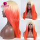 Stylist Wig As Picture 100% Virgin Human Hair Straight Ombre Blonde Peach 130% Density