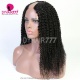 130% Density #1B Virgin Human Hair U Part Wigs Kinky Curly Hair Lace Front Wig 