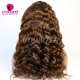Stock Clearance Color 4# 13*4 Lace Front Wigs Loose Wave 130% Density Top Quality Virgin Human Hair With Elastic Band 