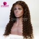 Color 4# 13*4 Lace Frontal Wigs Deep Wave 130% Density Top Quality Virgin Human Hair 