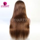 (BOGO Buy one get one Free)Color 4# 13*4 Lace Frontal Wigs Straight Hair 130% Density Top Quality Virgin Human Hair With Elastic Band 