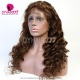 Brown Color 4# Full Lace Wigs Loose Wave Top Quality Virgin Human Hair