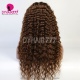 Brown Color 4# Full Lace Wigs Deep Wave Top Quality Virgin Human Hair