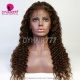 Brown Color 4# Full Lace Wigs Deep Wave Top Quality Virgin Human Hair