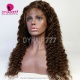 Brown Color 4# Full Lace Wigs Deep Wave Top Quality Virgin Human Hair